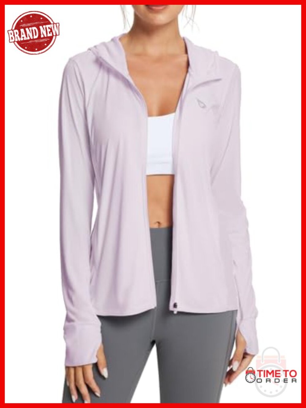 UPF 50+ Sun Protection Hoodie Lightweight Long Sleeve Active Jacket